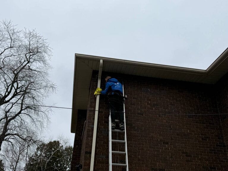 Gutter cleaning, window cleaning, and downspout repair in Etobicoke – one visit, three services
